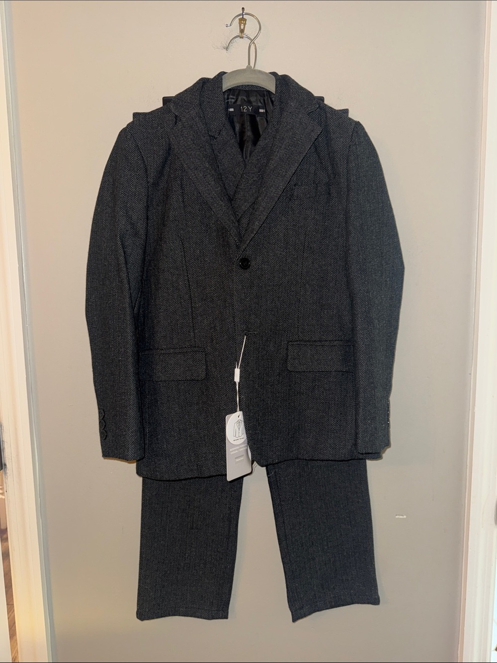 Boys' Charcoal Gray Three-Piece Suit Blazer, Vest & Pants